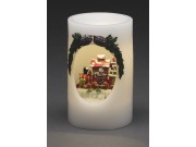 Konstsmide Snowman / Train Wax Candle (5 Hour Timer, Battery Operated, LED)